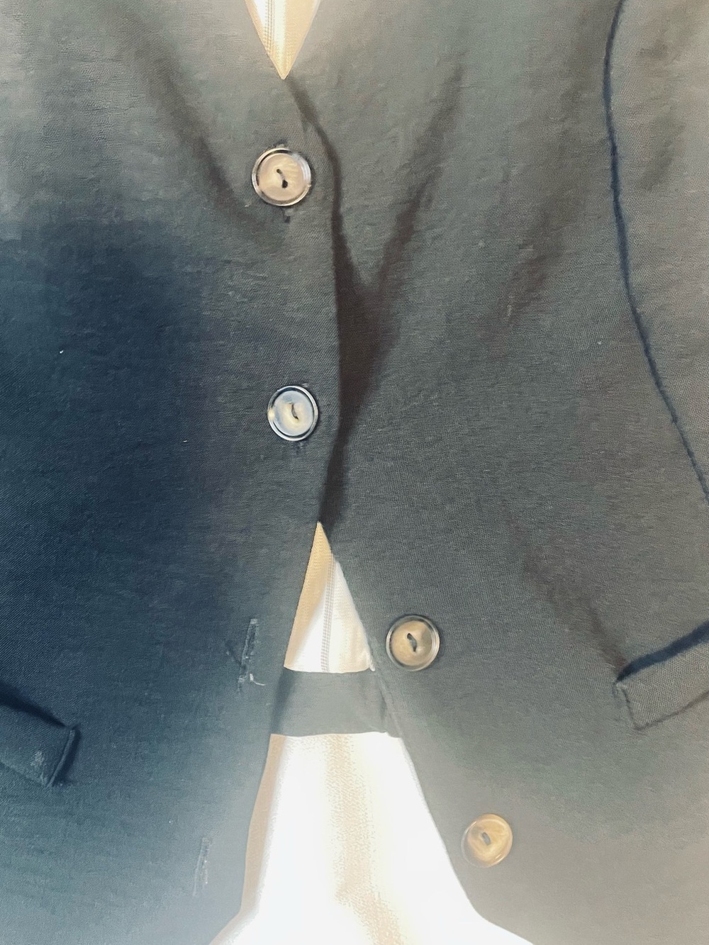 Classic Black Tailored Button-Front Bodysuit Vest - Picture 9 of 9